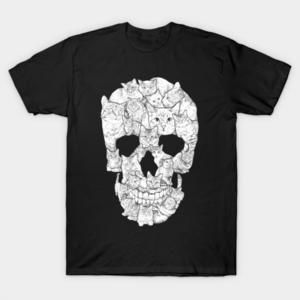 Cat Skull Halloween Tshirt